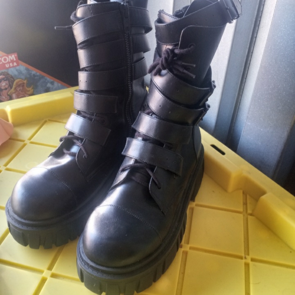 New Dolls Kill Strap Boots 11